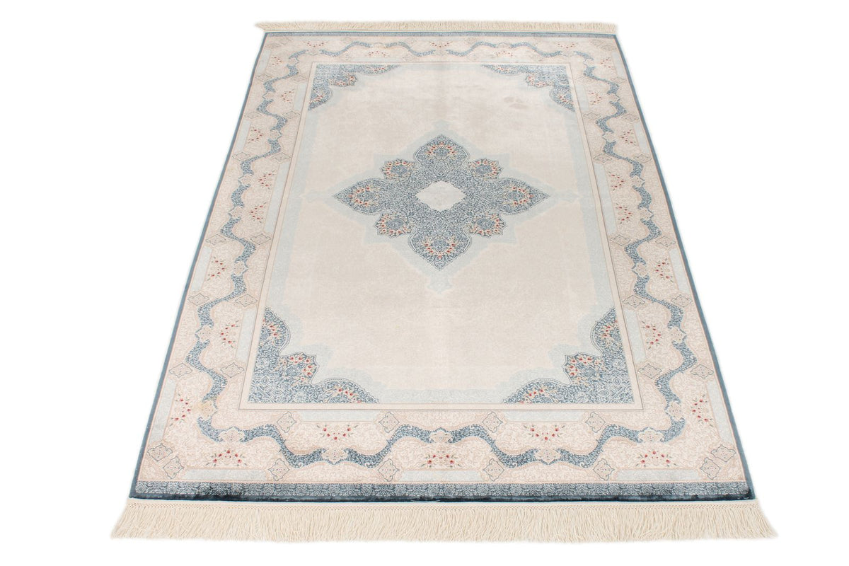 4x6 Ivory and Blue Turkish Antep Rug