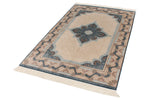 4x6 Ivory and Blue Turkish Antep Rug