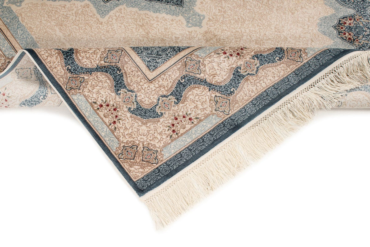 4x6 Ivory and Blue Turkish Antep Rug