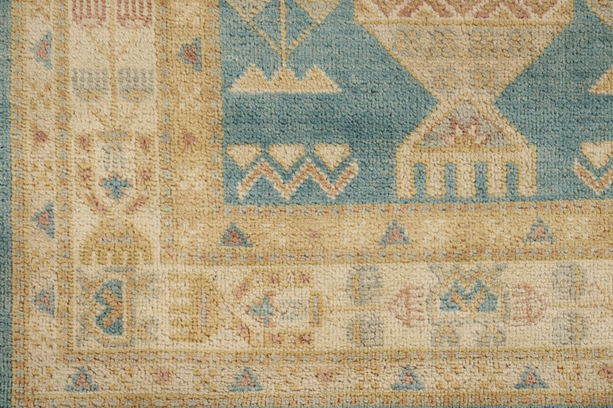 3x20 Light Blue and Ivory Turkish Tribal Runner