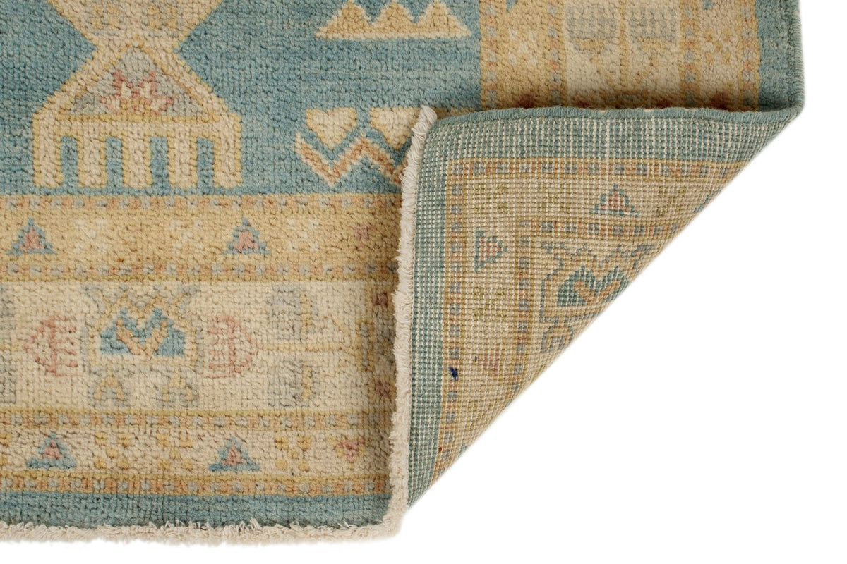 3x20 Light Blue and Ivory Turkish Tribal Runner