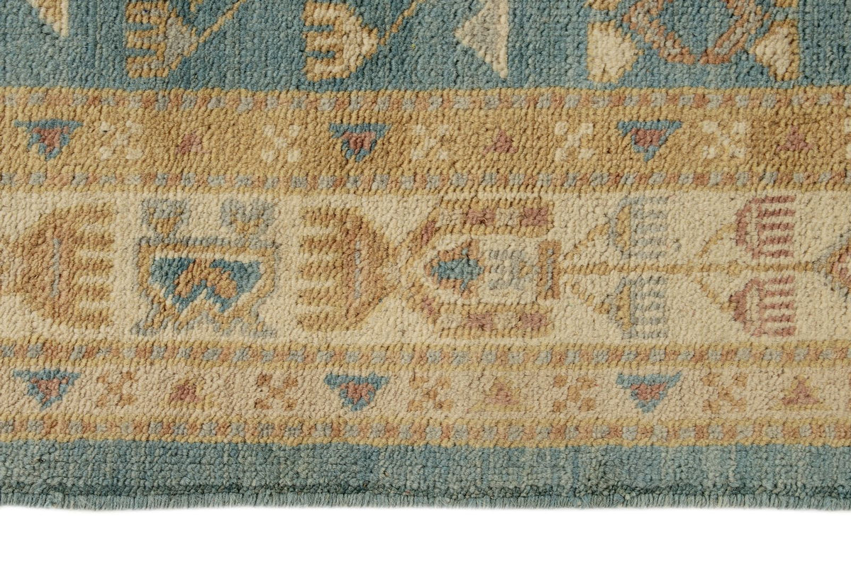 3x20 Light Blue and Ivory Turkish Tribal Runner