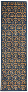 4x13 Blue and Ivory Turkish Oushak Runner