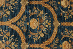 4x13 Blue and Ivory Turkish Oushak Runner