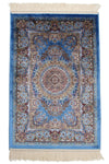 2x3 Blue and Gold Turkish Antep Rug