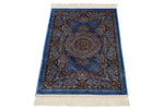 2x3 Blue and Gold Turkish Antep Rug