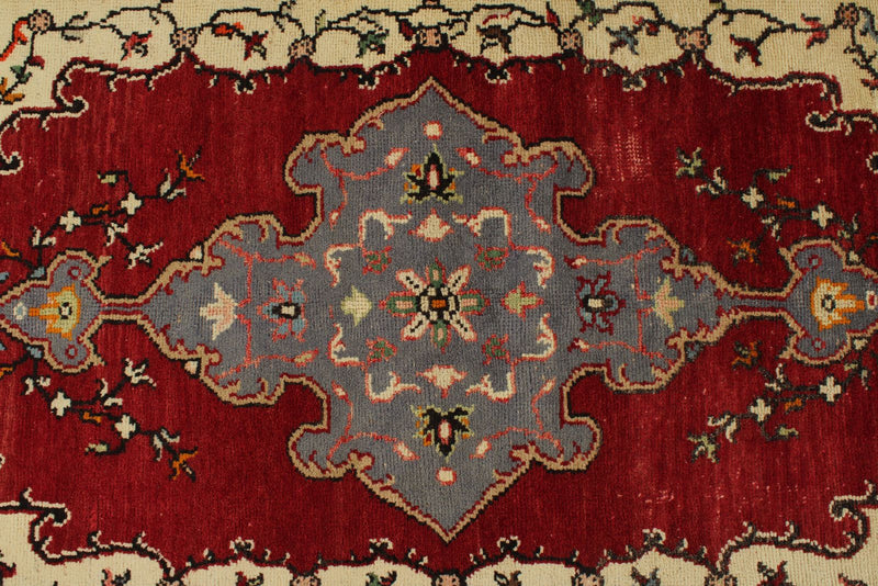 4x9 Red and Blue Turkish Tribal Runner