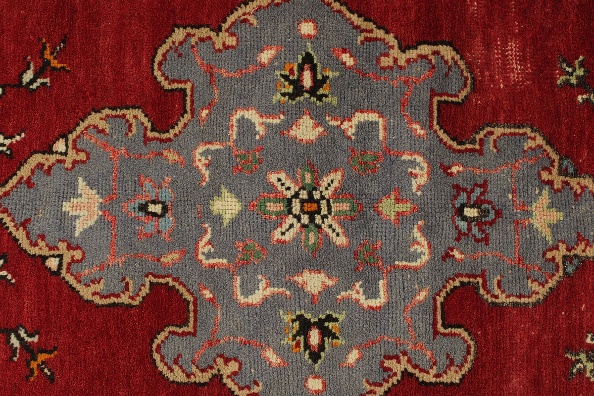 4x9 Red and Blue Turkish Tribal Runner
