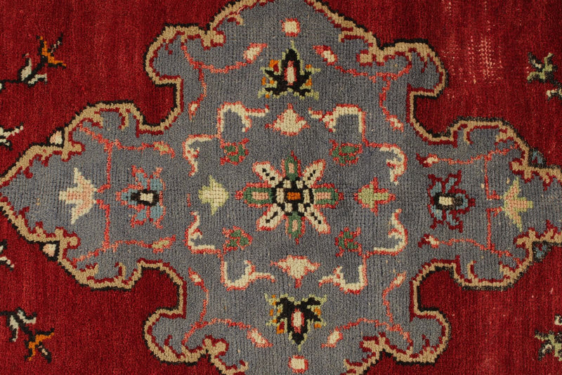 4x9 Red and Blue Turkish Tribal Runner