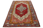 4x9 Red and Blue Turkish Tribal Runner