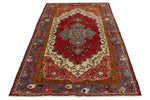 4x9 Red and Blue Turkish Tribal Runner