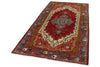 4x9 Red and Blue Turkish Tribal Runner