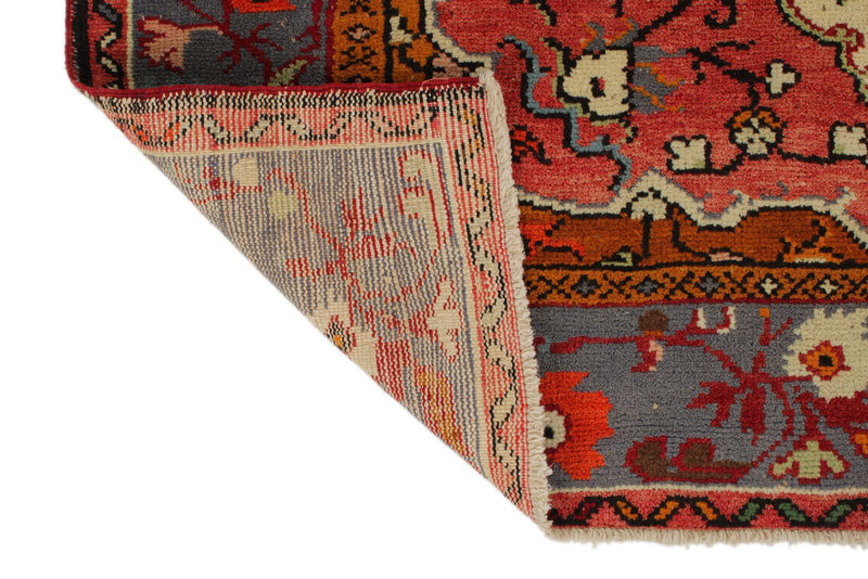 4x9 Red and Blue Turkish Tribal Runner