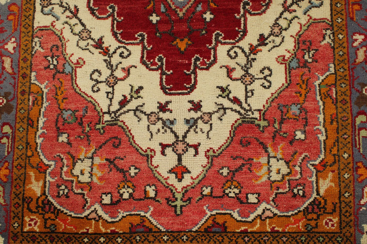4x9 Red and Blue Turkish Tribal Runner