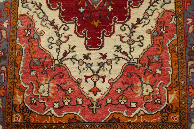 4x9 Red and Blue Turkish Tribal Runner