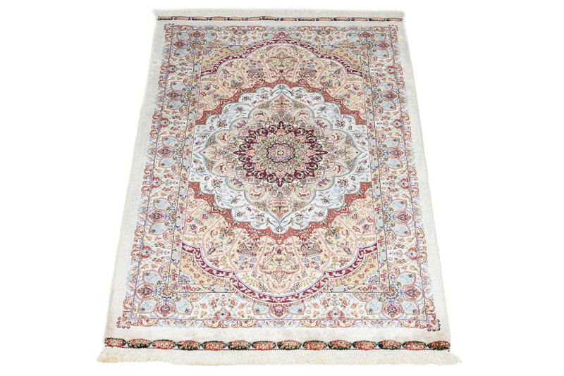 2x3 Ivory and Gold Turkish Antep Rug