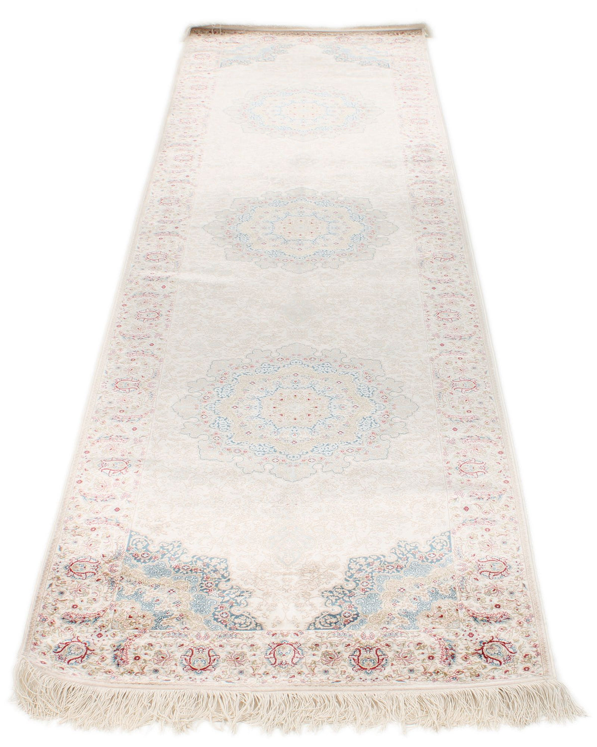 3x10 Blue and Ivory Turkish Antep Rug