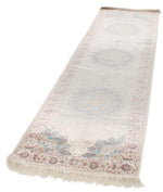3x10 Blue and Ivory Turkish Antep Rug