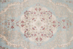 3x7 Handmade Blue and Ivory Anatolian Turkish Modern Area Runner