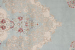 3x7 Handmade Blue and Ivory Anatolian Turkish Modern Area Runner