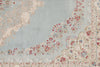 3x7 Handmade Blue and Ivory Anatolian Turkish Modern Area Runner