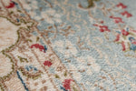3x7 Handmade Blue and Ivory Anatolian Turkish Modern Area Runner