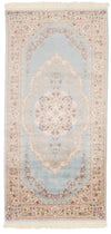 3x7 Handmade Blue and Ivory Anatolian Turkish Modern Area Runner