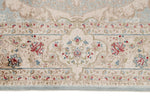 3x7 Handmade Blue and Ivory Anatolian Turkish Modern Area Runner
