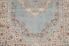 3x7 Handmade Blue and Ivory Anatolian Turkish Modern Area Runner