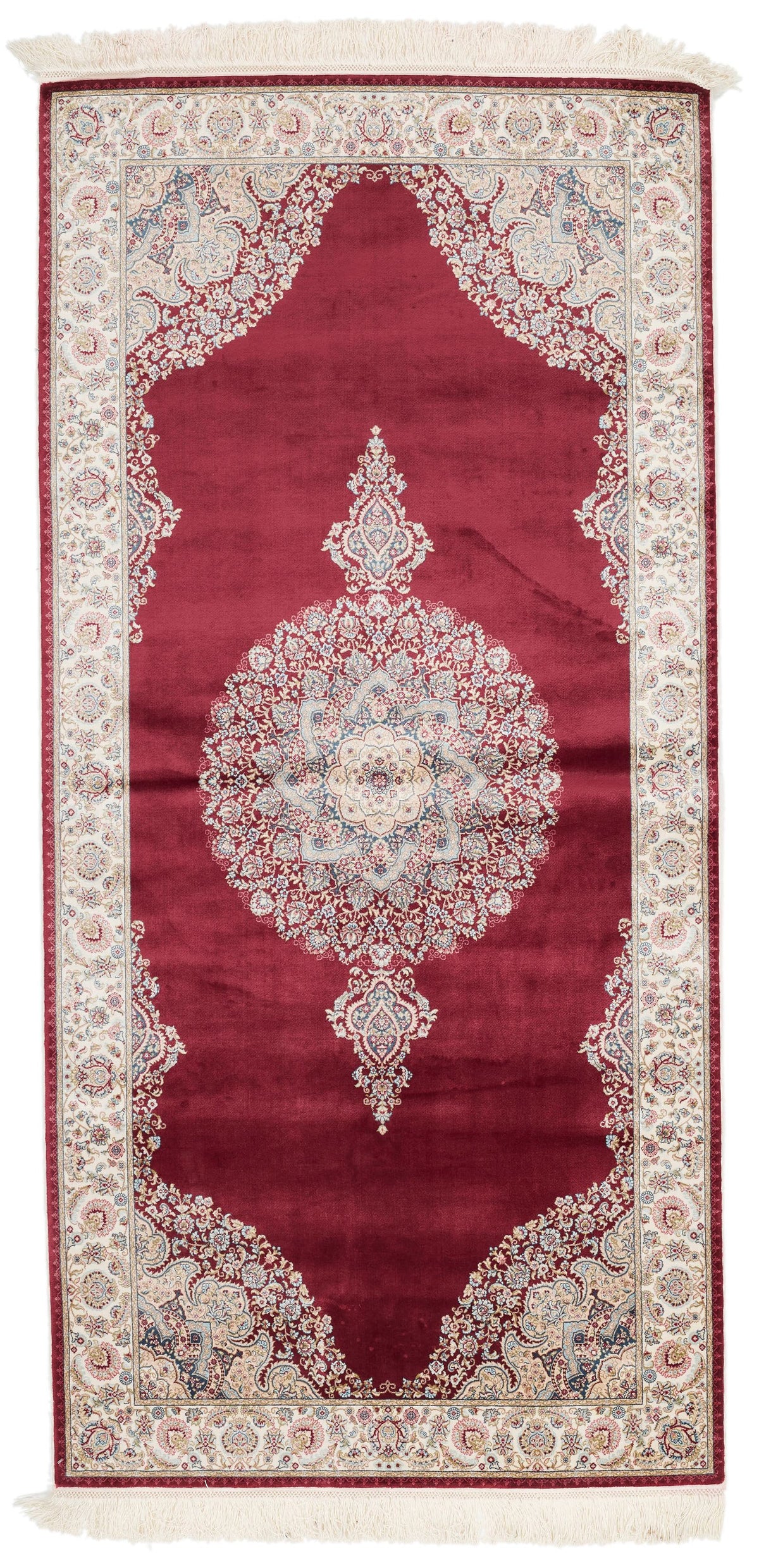 3x7 Red and Ivory Turkish Antep Runner