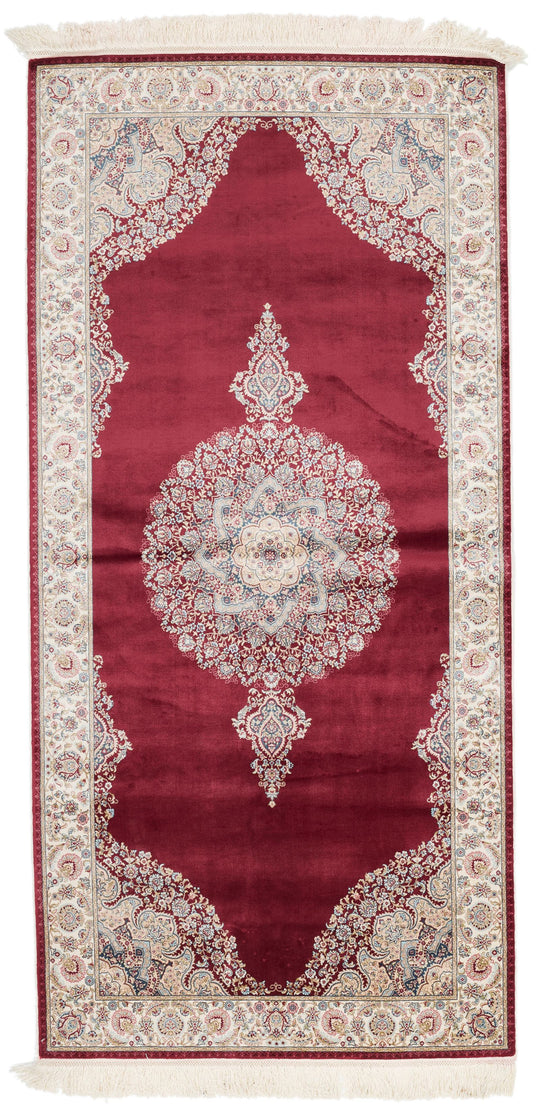 3x7 Red and Ivory Turkish Antep Runner