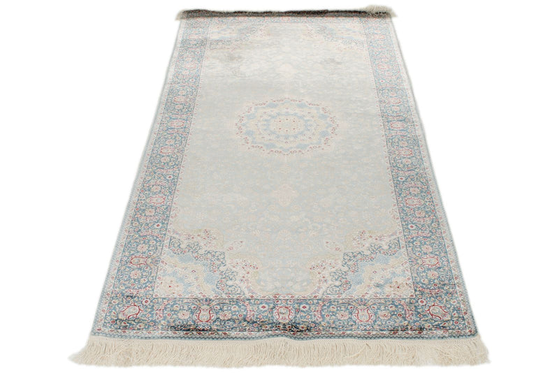 3x10 Blue and Ivory Turkish Antep Runner