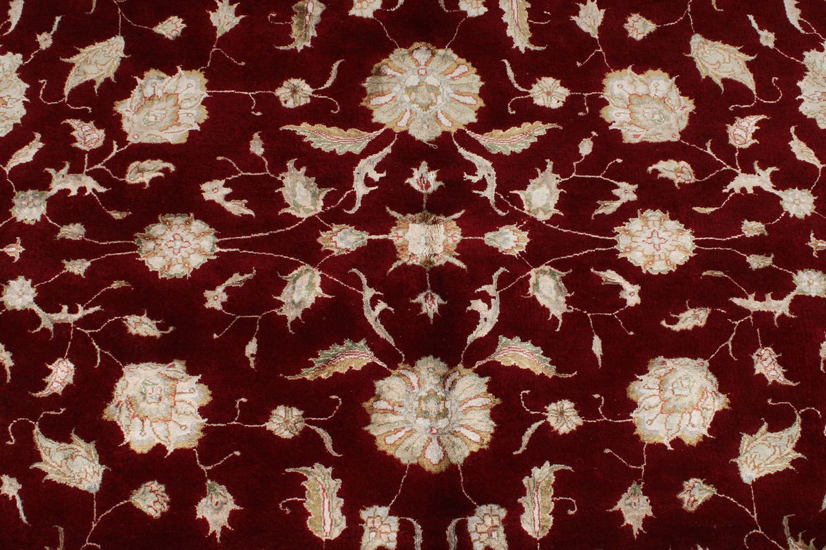 6x8 Red and Ivory Turkish Oushak Rug