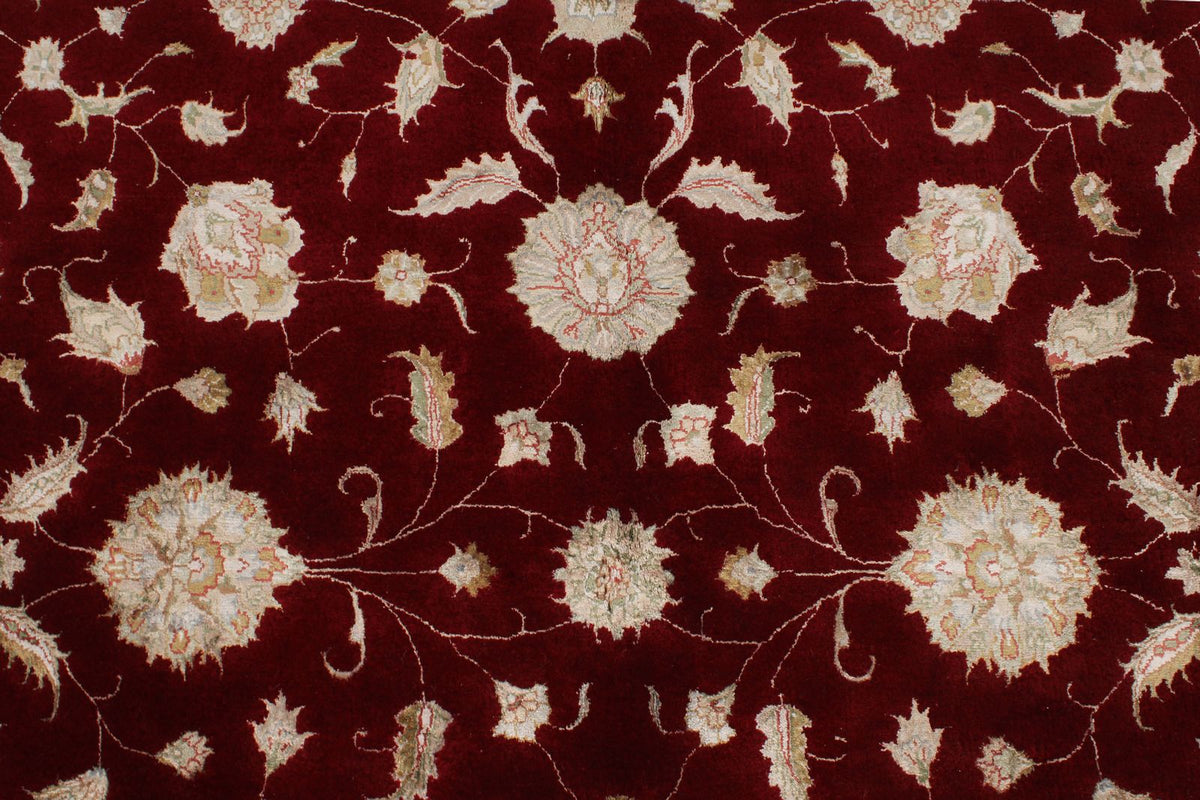 6x8 Red and Ivory Turkish Oushak Rug