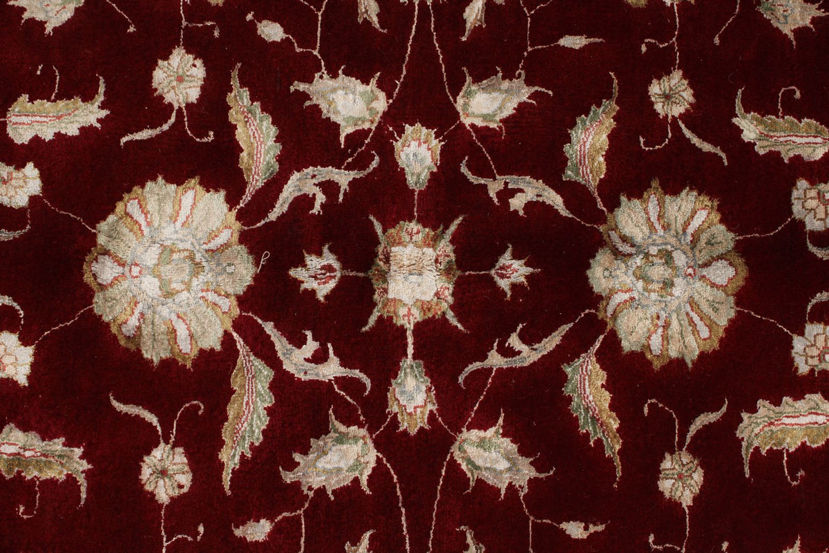6x8 Red and Ivory Turkish Oushak Rug
