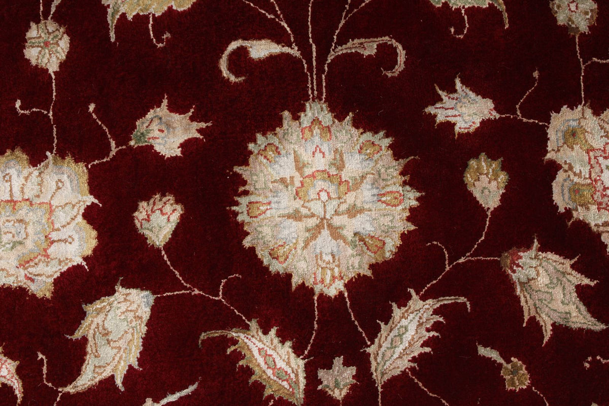 6x8 Red and Ivory Turkish Oushak Rug