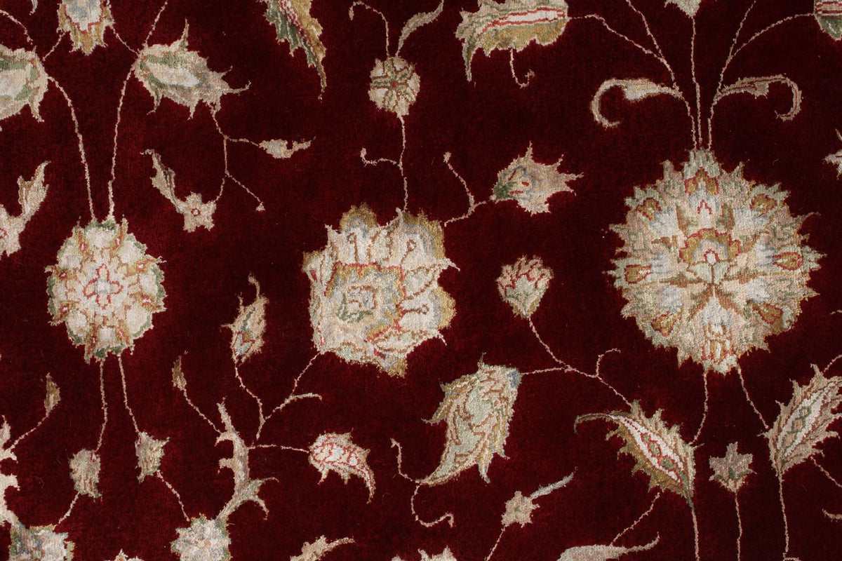 6x8 Red and Ivory Turkish Oushak Rug