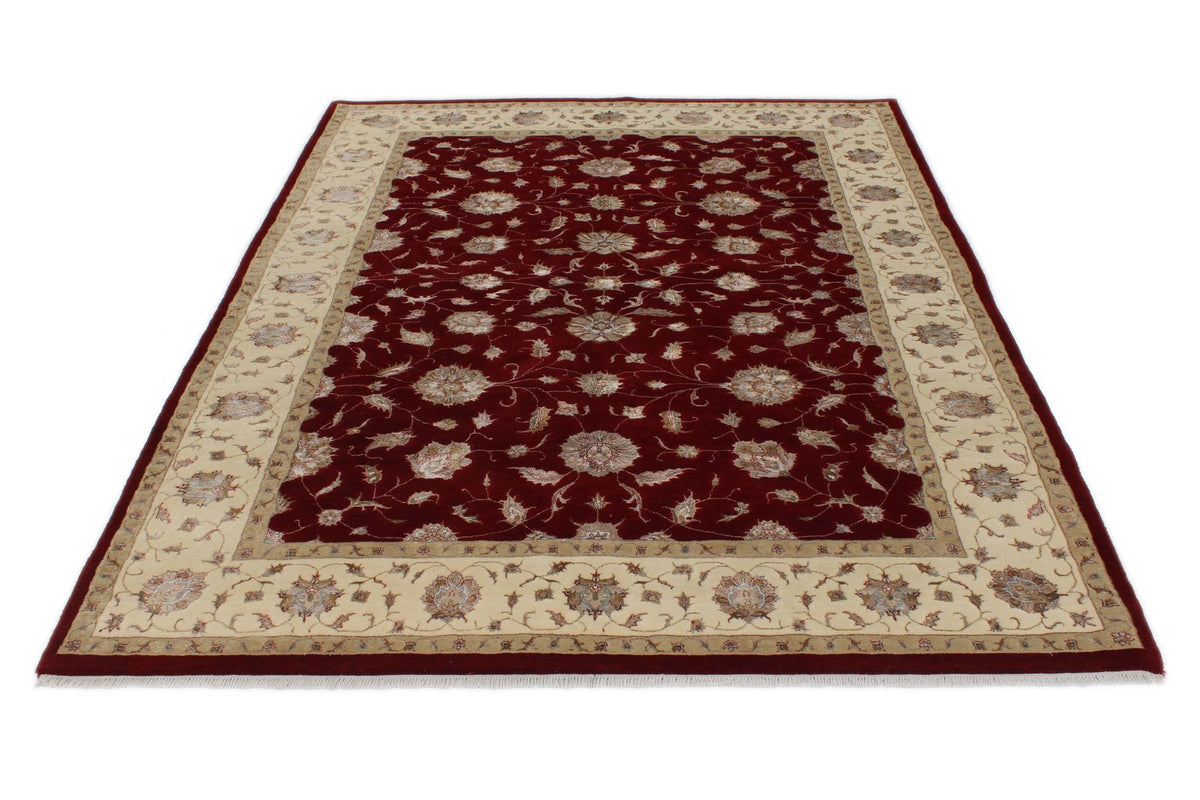 6x8 Red and Ivory Turkish Oushak Rug
