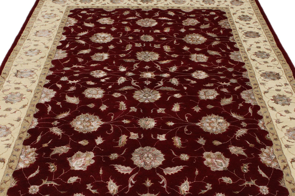 6x8 Red and Ivory Turkish Oushak Rug