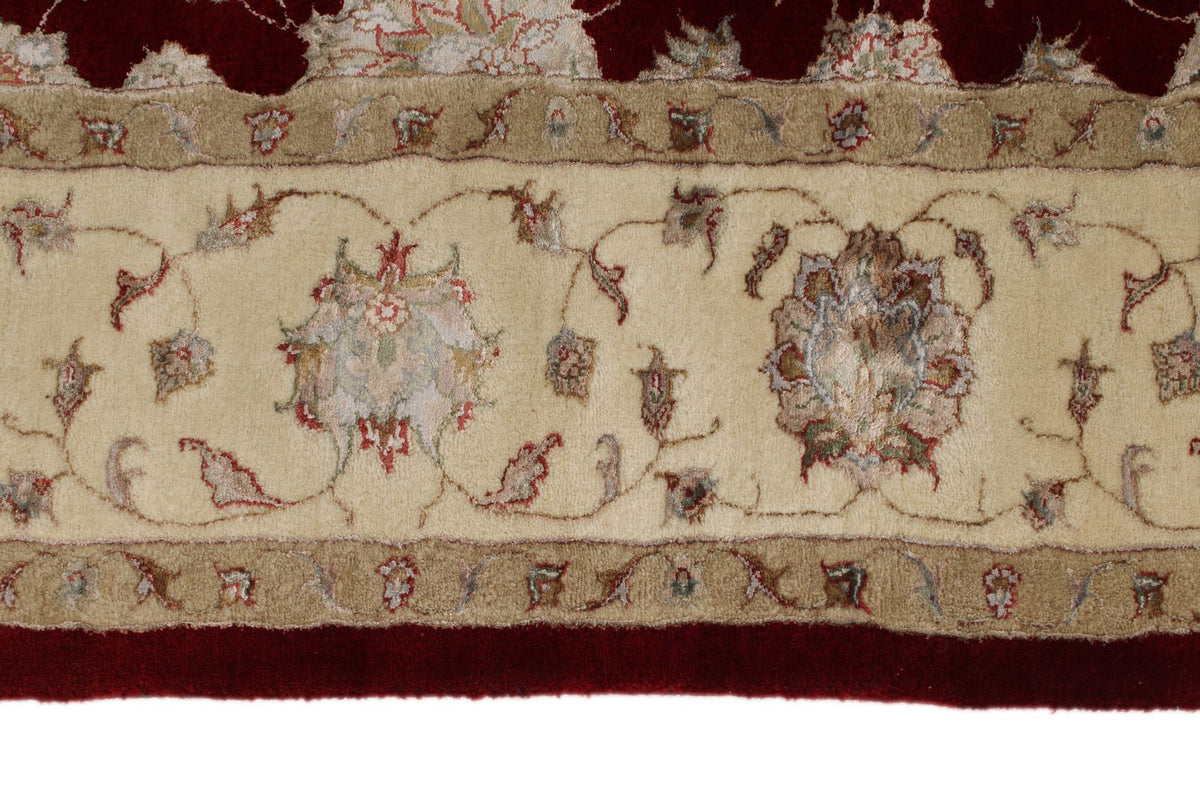 6x8 Red and Ivory Turkish Oushak Rug