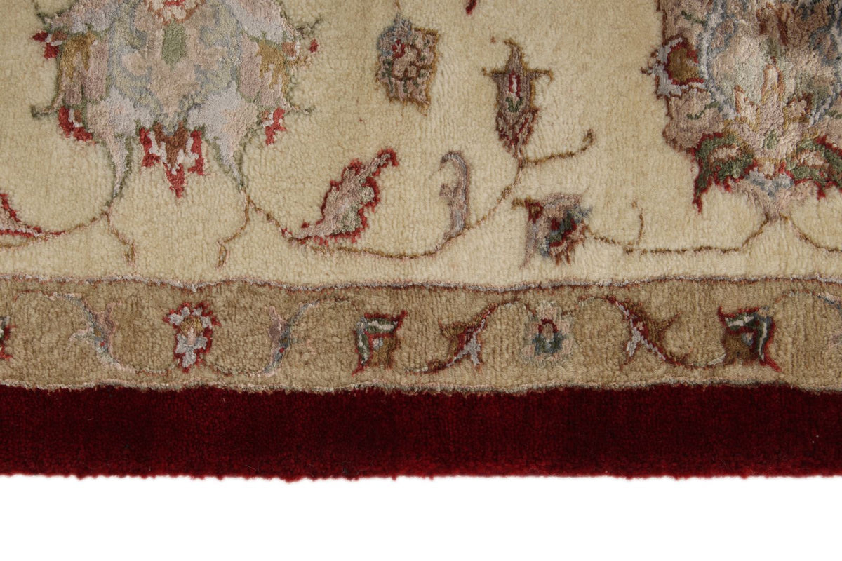 6x8 Red and Ivory Turkish Oushak Rug