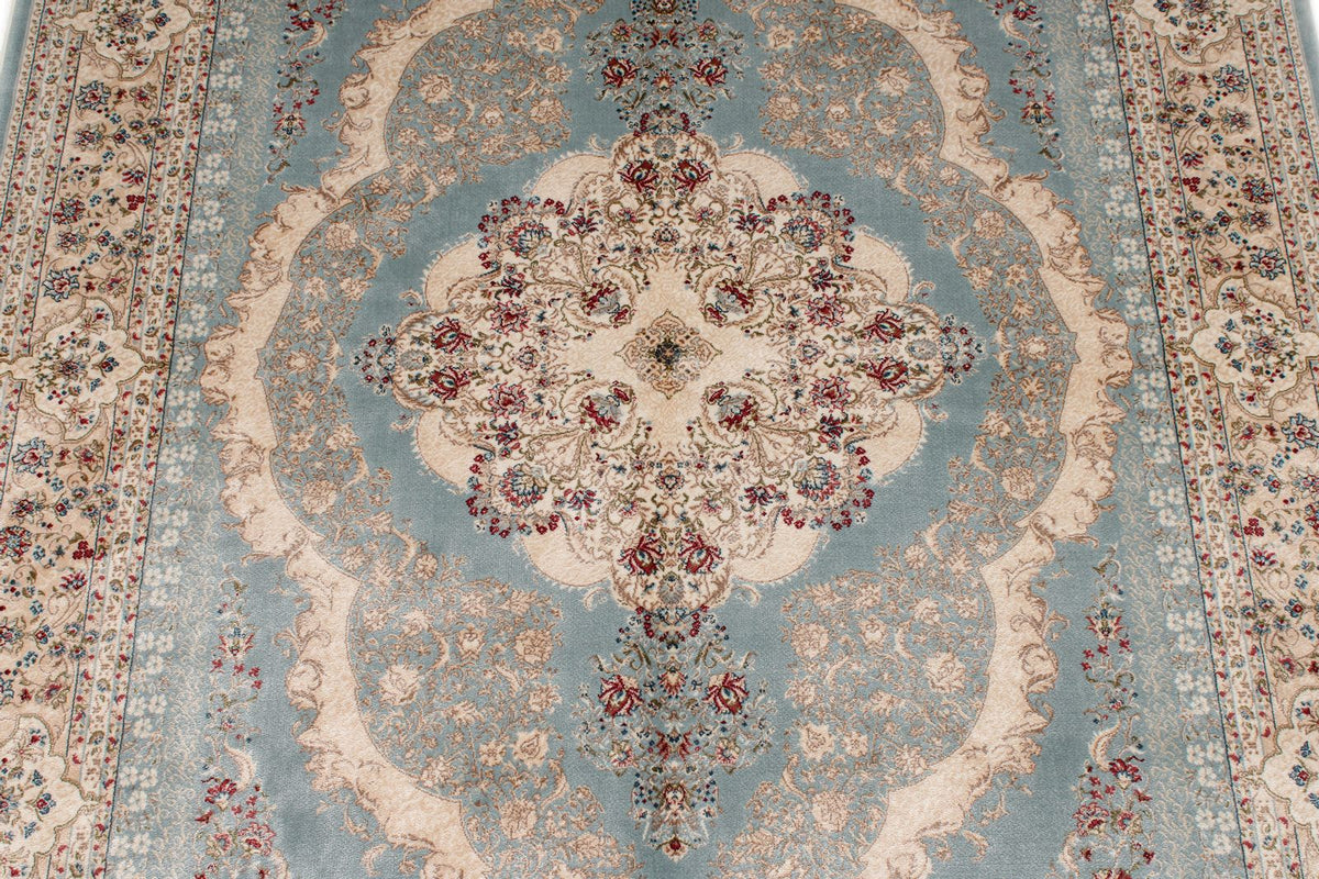4x6 Blue and Ivory Turkish Antep Rug