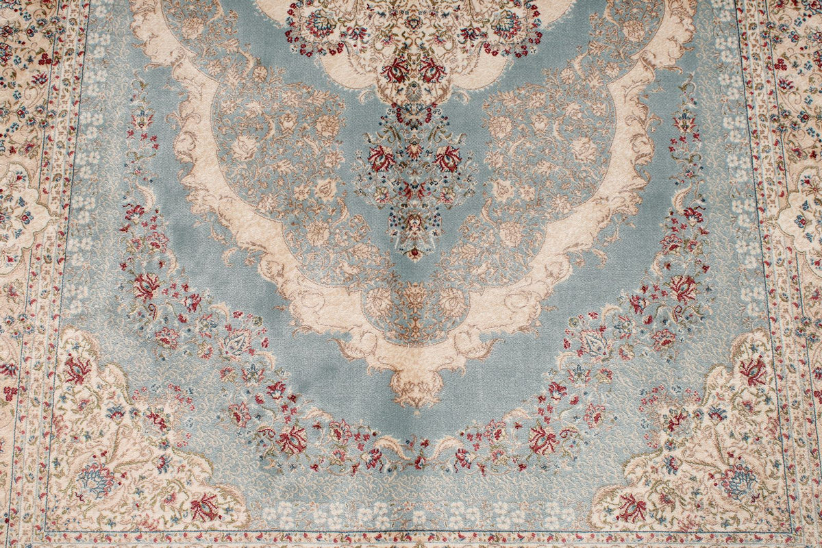 4x6 Blue and Ivory Turkish Antep Rug