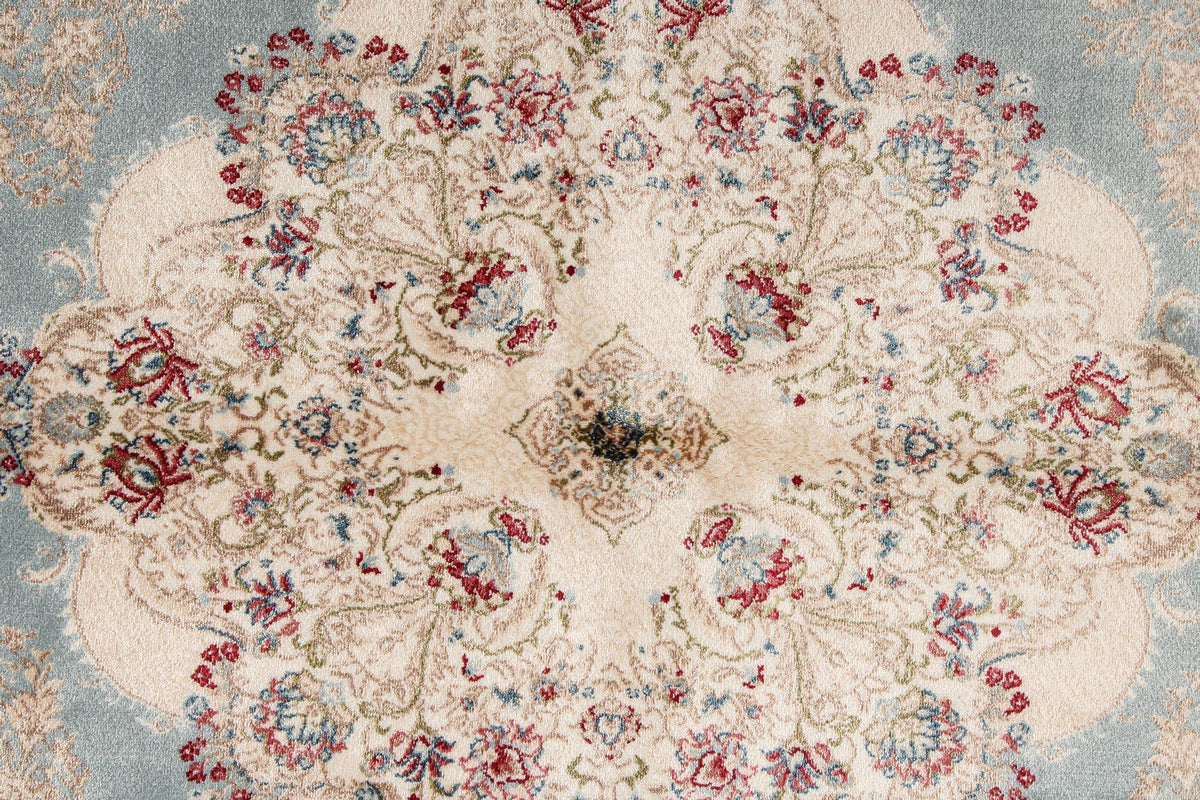 4x6 Blue and Ivory Turkish Antep Rug