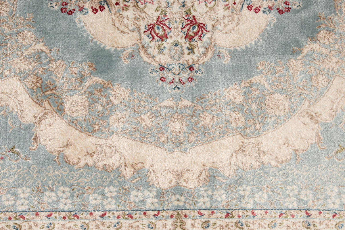 4x6 Blue and Ivory Turkish Antep Rug