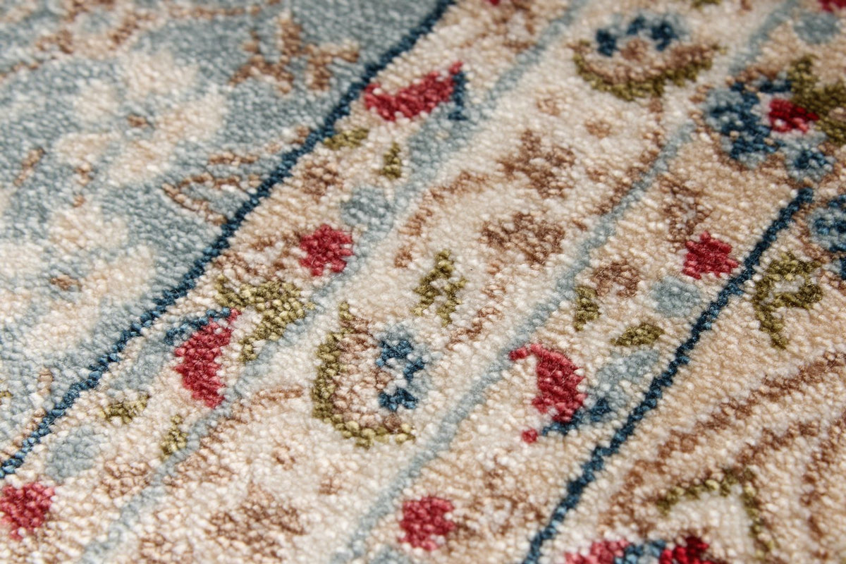 4x6 Blue and Ivory Turkish Antep Rug