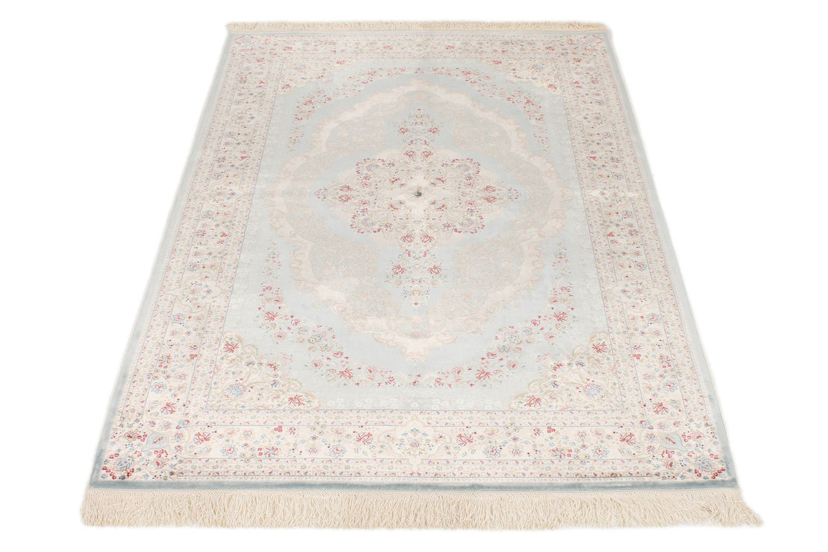 4x6 Blue and Ivory Turkish Antep Rug