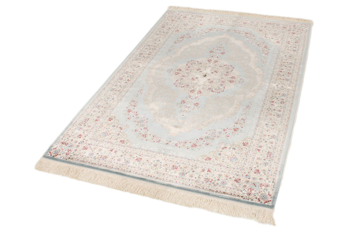 4x6 Blue and Ivory Turkish Antep Rug