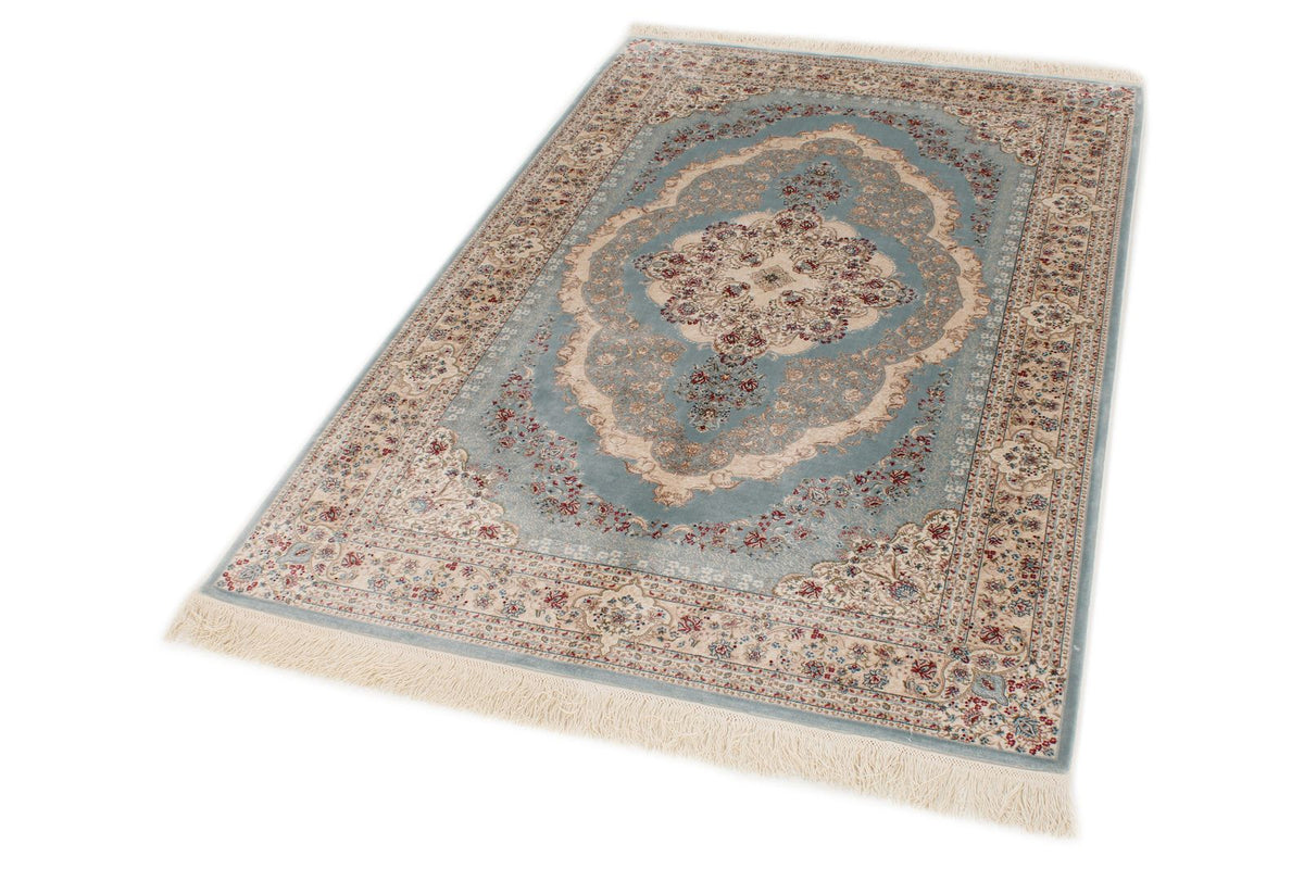 4x6 Blue and Ivory Turkish Antep Rug