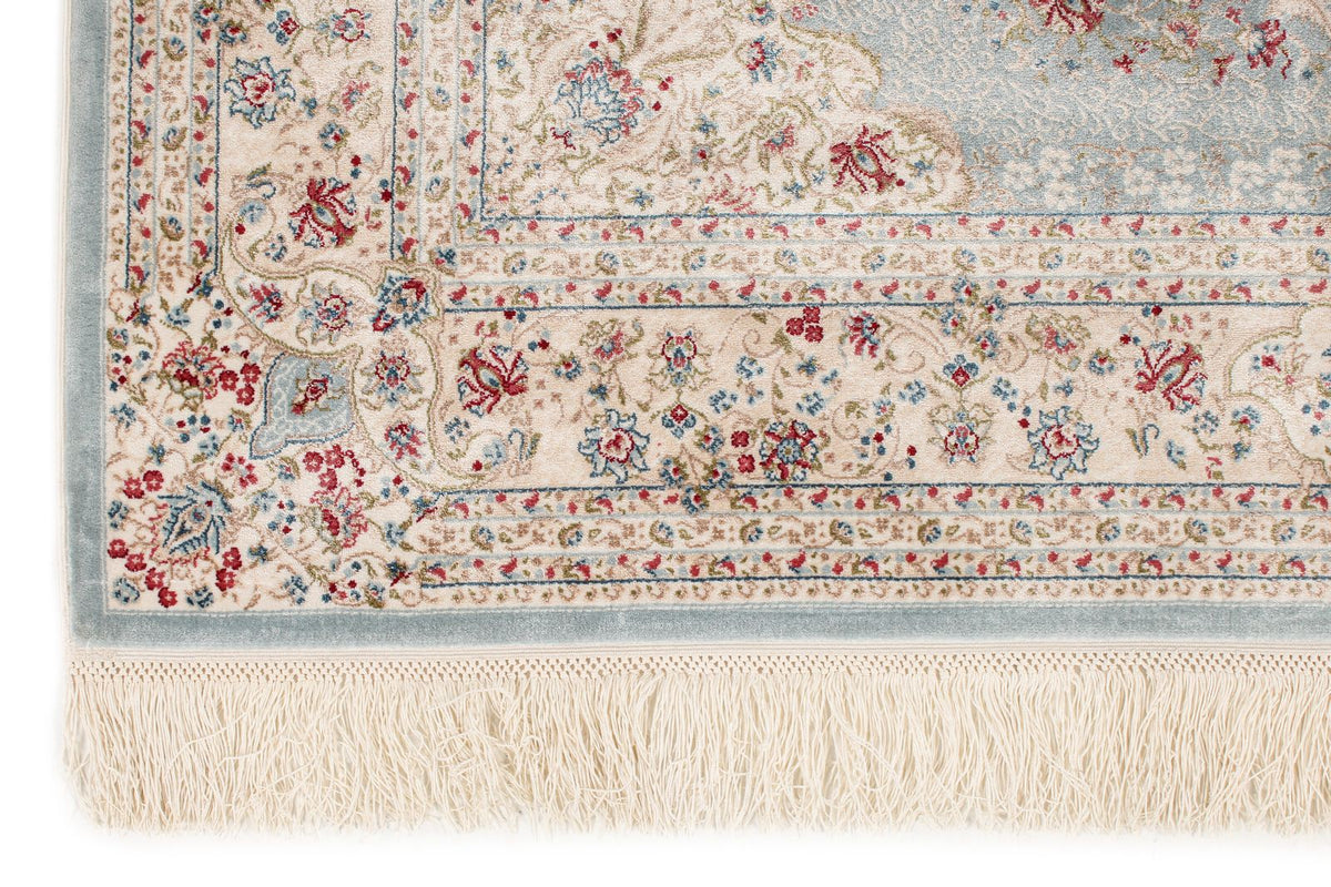 4x6 Blue and Ivory Turkish Antep Rug